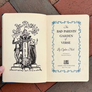 1936 Ogden Nash The Bad Parents’ Garden of Verse Parenting Humor Babies Stork